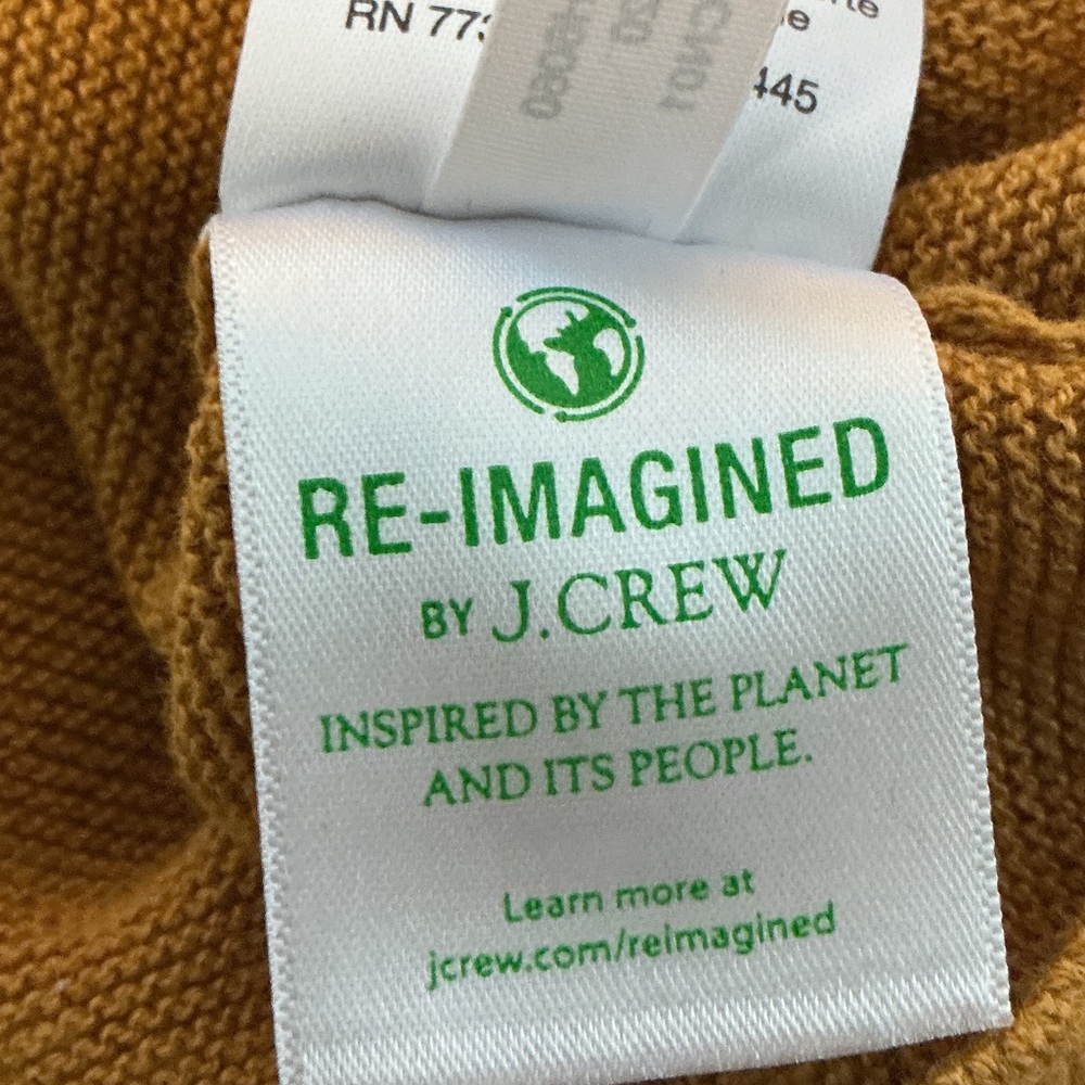 J.Crew Men’s Mustard Knit Sweater Crewneck Size M - Picture 4 of 5